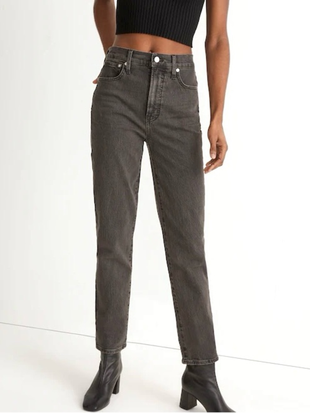 Madewell THE PERFECT VINTAGE JEAN High-Rise Slim Straight Leg Jeans in Charcoal